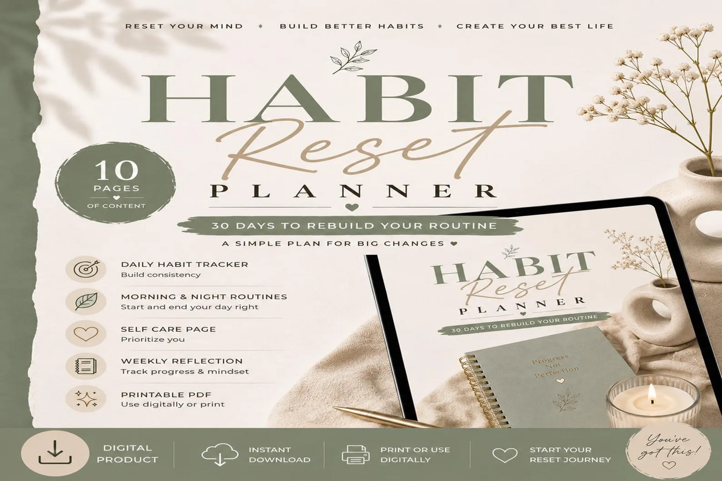 30 Day Habit Reset Planner